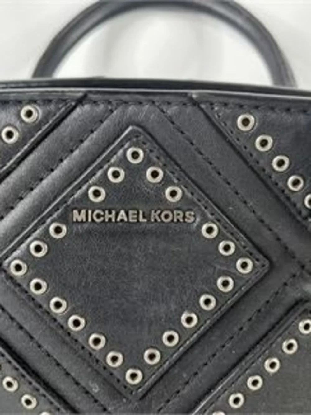 Michael Kors Selma Leather Studded Satchel, Size: 10.5